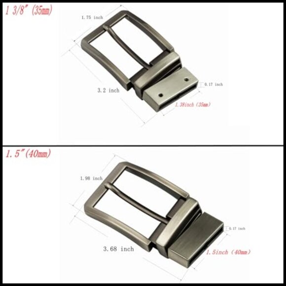 Reversible Belt Buckle Replacement Alloy Steel Classic Business